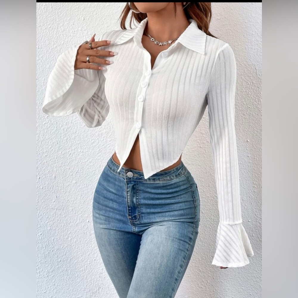 NEWW LONG WHITE ELEGANT  BLOUSE AND NEW COLLECT !!!